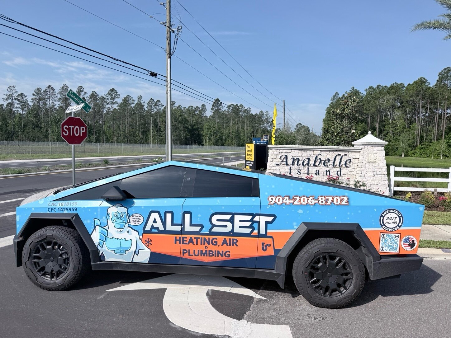 All Set service van at the Anabelle Island entrance in Green Cove Springs, FL