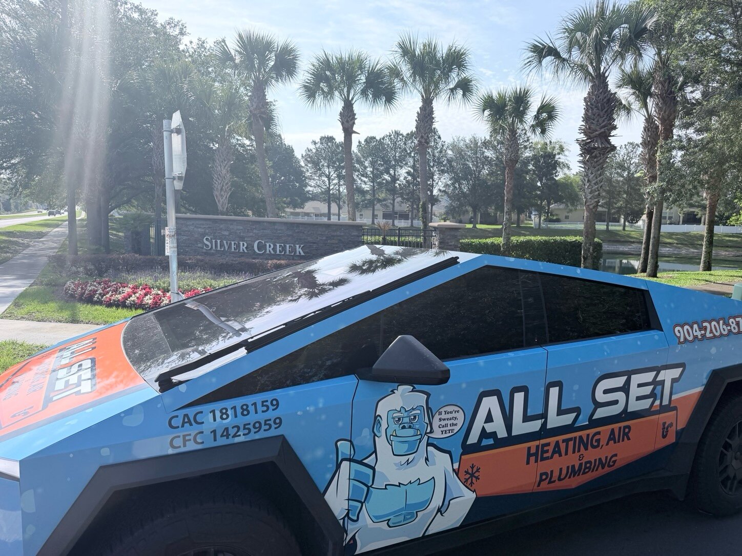 All Set service van at the Silver Creek community entrance in Green Cove Springs, FL