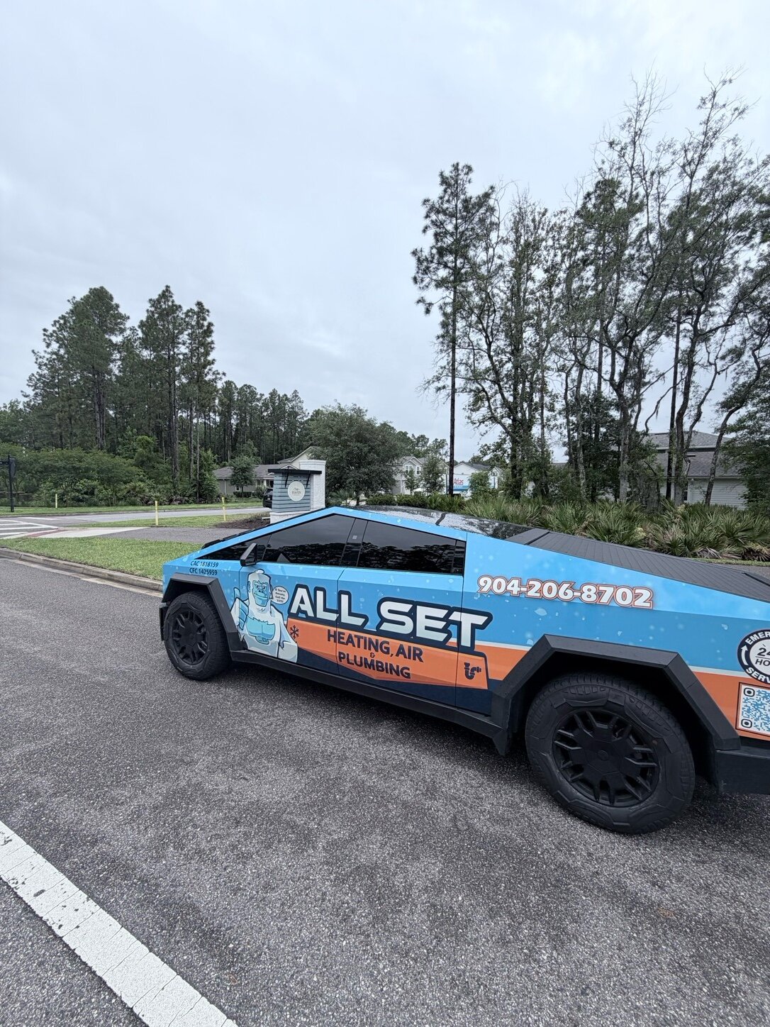 All Set service van on a residential street in the RiverTown community, St. Johns County, FL