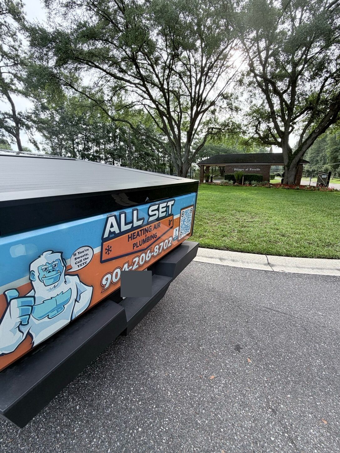 All Set service truck in the Villages of Fireside neighborhood in Middleburg, FL