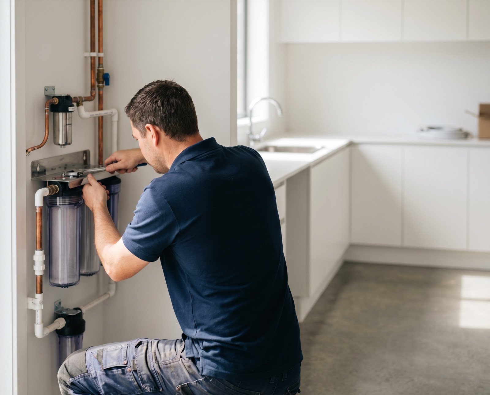 Whole-home water filtration system installation by an All Set plumber